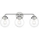 Knoll 3 Light 24 inch Chrome Vanity Light Wall Light